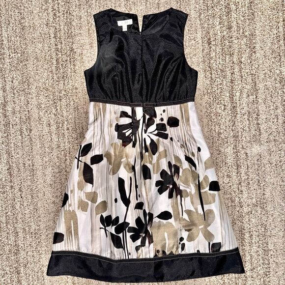 Dressbarn Women's Polyester Black Floral Sleeveless Midi Dress Size 4 - Picture 1 of 10